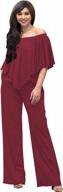 women's off shoulder jumpsuit with pockets - long pant strapless one piece outfit logo