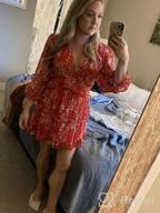 img 1 attached to Flaunt Your Style With Astylish Women'S Floral Print Deep V-Neck Mini Dress review by Terry Herrera