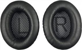 img 4 attached to Black Ear-Pad Cushions For Improved Comfort On Bose QuietComfort-35 (QC-35) And QuietComfort-35 II (QC-35 II) Over-Ear Headphones