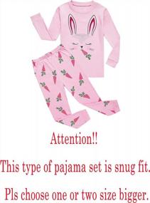 img 3 attached to Comfortable & Cozy Girls' Long Sleeve Cotton Pajama Set: KikizYe Jammies