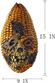 img 3 attached to Scary Burn Corn Mask For Cosplay | Latex Horror Masquerade Props For Adult Halloween