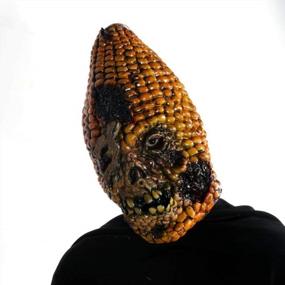 img 4 attached to Scary Burn Corn Mask For Cosplay | Latex Horror Masquerade Props For Adult Halloween