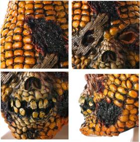 img 1 attached to Scary Burn Corn Mask For Cosplay | Latex Horror Masquerade Props For Adult Halloween
