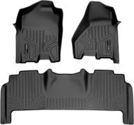 maxliner floor mats 2 row liner set black for 2010-2012 ram 2500/3500 mega cab with single front floor attachment point logo