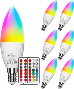 img 4 attached to E12 5W LED Light Bulbs, 40W Equivalent Candelabra Base Dimmable Color Changing RGB Cool White 5700K With Remote Control - Set Of 6