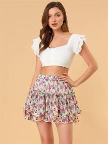 img 2 attached to Alluring Allegra: Discover Exquisite Floral Tiered X Large Women's Clothing at Skirts!