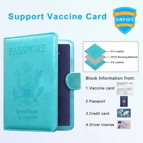 img 2 attached to Protect And Organize Your Travel Essentials With Sky Blue Passport And Vaccine Card Holder Combo - RFID Blocking & CDC Vaccination Card Slot Included