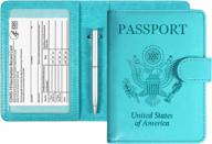 protect and organize your travel essentials with sky blue passport and vaccine card holder combo - rfid blocking & cdc vaccination card slot included logo
