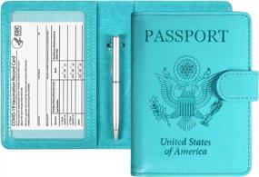 img 4 attached to Protect And Organize Your Travel Essentials With Sky Blue Passport And Vaccine Card Holder Combo - RFID Blocking & CDC Vaccination Card Slot Included