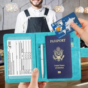 img 3 attached to Protect And Organize Your Travel Essentials With Sky Blue Passport And Vaccine Card Holder Combo - RFID Blocking & CDC Vaccination Card Slot Included