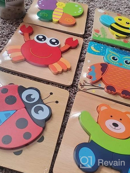 img 1 attached to Montessori Wooden Puzzle Set For Toddlers - Educational Learning Toys For Boys And Girls Aged 1-3 - 6 Pack Of Vehicle Jigsaw Puzzles - Ideal Gifts For 12-18 Months Old Children - Dreampark Toys review by Danierl Temple