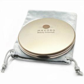 img 4 attached to Magnifying Compact Mirror For Purses, 1X/10X Magnification – Double Sided Travel Makeup Mirror, 4 Inch Small Pocket Or Purse Mirror. Distortion Free Folding Portable Compact Mirrors (Champagne Gold)