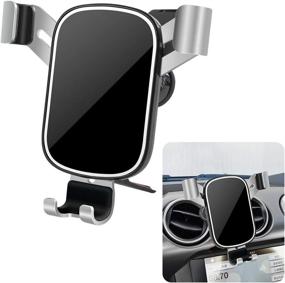 img 4 attached to 🚗 LUNQIN Car Phone Holder for Ford Mustang 2016-2021 - Auto Accessory Navigation Bracket for Interior Decoration - Mobile Cell Phone Mount