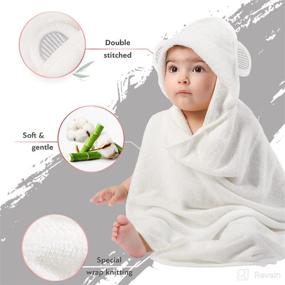 img 1 attached to 👶 Premium Bamboo Hooded Baby Towels - Highly Absorbent Bath Towel for Newborn Girls and Boys - Eco-Friendly Hooded Towel with Organic Mitt for Toddlers, Infants, Kids (Grey)