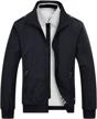 men's slim-fit flight bomber jacket coat softshell front zip windbreaker logo