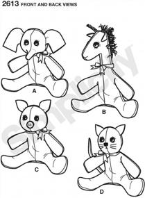 img 2 attached to Simplicity 2613: Charming Stuffed Animal Sewing Pattern for Kids and Toddlers by Elaine Heigl Designs, Universal Size