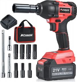 img 4 attached to Powerful AOBEN Cordless Impact Wrench With High Torque And Li-Ion Battery Set
