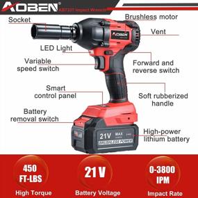 img 3 attached to Powerful AOBEN Cordless Impact Wrench With High Torque And Li-Ion Battery Set