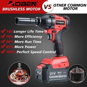 img 1 attached to Powerful AOBEN Cordless Impact Wrench With High Torque And Li-Ion Battery Set