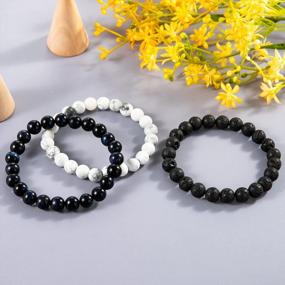 img 1 attached to Bivei Natural Gem Semi Precious Reiki Healing Crystals Handmade 8Mm Round Beads Stretch Bracelet