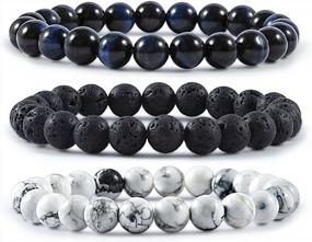 img 4 attached to Bivei Natural Gem Semi Precious Reiki Healing Crystals Handmade 8Mm Round Beads Stretch Bracelet