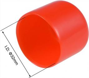 img 1 attached to 🔴 10pcs Red Rubber End Caps 32mm ID Vinyl Round Tube Bolt Cap Cover Thread Protectors by uxcell