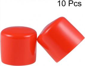 img 2 attached to 🔴 10pcs Red Rubber End Caps 32mm ID Vinyl Round Tube Bolt Cap Cover Thread Protectors by uxcell