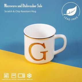 img 1 attached to Personalized Monogram Mug - Gold Initials On 16Oz Ceramic Coffee Cup - Perfect Gift For Home Or Office Use - Letter G Design