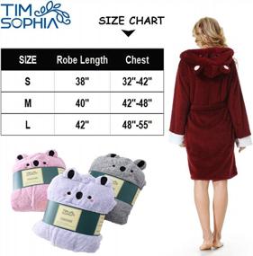 img 2 attached to Soft And Cozy Hooded Womens Plush Bathrobe With Animal Design - Perfect Koala Gift Idea - TIMSOPHIA