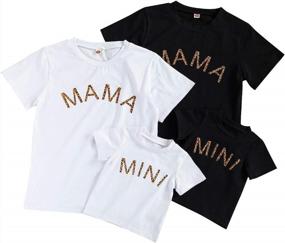 img 4 attached to 👧 Mummy and Me Outfits Mama Mini Print Family Matching T-shirts for Valentine's Day and Mother's Day