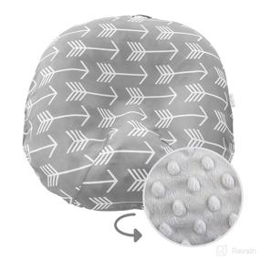 img 4 attached to Water-Resistant Newborn Lounger Cover in Unisex Gray Arrow Design - Minky Slipcover, Premium Quality Soft Wipeable Fabric (Minky Gray Arrow)
