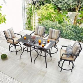 img 2 attached to Enjoy Outdoor Entertaining With PatioFestival Height Bistro Chair Set And Swivel Bar Stools - Ideal For Lawn, Deck, Backyard And Pool!