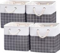 📦 kerhouze 11 inch fabric storage cubes - foldable cubby bins for organizing shelves, closets, nursery, toys логотип