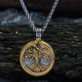 img 3 attached to Norse Jewelry For Men And Women: GuoShuang'S Viking Tree Of Life Necklace With Valknut Bag