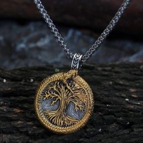 img 2 attached to Norse Jewelry For Men And Women: GuoShuang'S Viking Tree Of Life Necklace With Valknut Bag