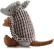 squeaky armadillo pet plush dog chew toy - hollypet dark gray logo