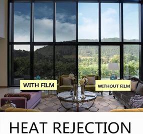 img 1 attached to Window Tinting Film For Home Sun Blocking: Window Privacy Film One Way, Mirror Reflective Window Film Daytime Privacy, Heat Control Window Film Static Cling Anti-UV Window Covering 23.6” X 78.7”