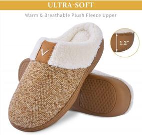 img 3 attached to Comfy & Warm Women'S Memory Foam Slippers With Soft Fleece Lining, Slip-Resistant Soles, Ideal For Indoor And Outdoor Use During Winter