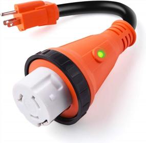 img 4 attached to Power Up Your RV With SnowyFox 50 Amp To 110 Volt Generator Adapter: 12 Inch Cord With LED, Locking Connector, And Grip Handle - ETL Listed
