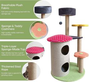 img 2 attached to 🌸 Sennaux 5-Layer Cat Tree: Adorable Flower Tower with Sisal Scratching Post for Playful Cats and Kittens