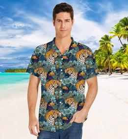 img 3 attached to Summer Style Alert: ALISISTER'S Men'S Novelty Hawaiian Dress Shirts With 3D Patterns