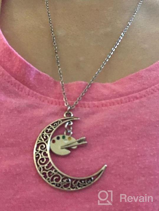 img 1 attached to 🎨 BEKECH Artist Gift for Her: Crescent Moon Charm Paint Palette Pendant Necklace - Ideal for Artist Women, Girls, Painters - Perfect Art Student Graduation Gift & Art Lovers Gift review by Kimberley Cook