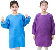 2-pack long-sleeved kids art smocks with pockets for painting, gardening & eating логотип