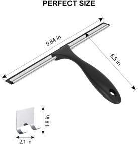 img 3 attached to SetSail Shower Squeegee - Stainless Steel Window & Glass Door Cleaner for Bathroom - Heavy-Duty, Non-Slip Handle - 10 Inches