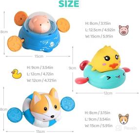 img 1 attached to 🐶 Floating Wind Up Puppy Bath Toys for Toddlers 1-3, 3 Pack - Interactive Bathtub Toy for Infants 6-12 Months - Fun Game & Playtime - Bath Toy for Kids 1 2 3 4 5 6 7 8