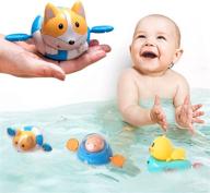 🐶 floating wind up puppy bath toys for toddlers 1-3, 3 pack - interactive bathtub toy for infants 6-12 months - fun game & playtime - bath toy for kids 1 2 3 4 5 6 7 8 logo