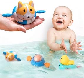 img 4 attached to 🐶 Floating Wind Up Puppy Bath Toys for Toddlers 1-3, 3 Pack - Interactive Bathtub Toy for Infants 6-12 Months - Fun Game & Playtime - Bath Toy for Kids 1 2 3 4 5 6 7 8