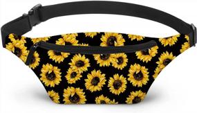 img 4 attached to Loomiloo'S Stylish Sunflower Fanny Pack For Women And Men: Lightweight And Adjustable Travel Companion