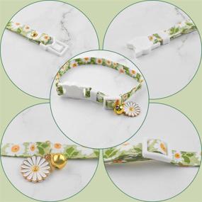 img 1 attached to 🌸 Floral Cat Collars Set: 3 Pack with Bell & Breakaway Safety - Adjustable Kitten Collar Bundle featuring Flower Charms for Cats, Kittens, and Small Dogs - Cute Daisy Pattern Pet Collar Perfect for Spring!