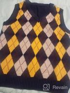 img 1 attached to 👕 Kids' Sleeveless Uniform Sweater Vest with V-Neck and Argyle Knit Plaid Design review by Kenny Davey